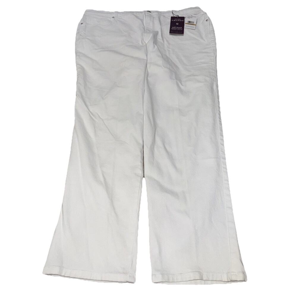 Gloria Vanderbilt Amanda White Tapered Leg Jeans 16W NWT Classic Rise